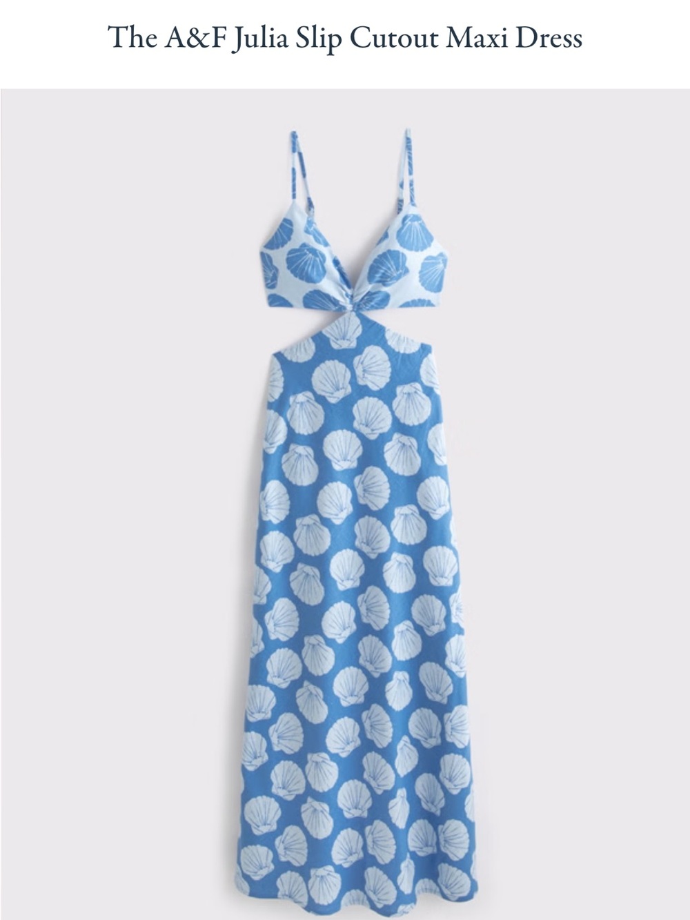 Abercrombie & Fitch Blue Maxi Dress with White Shell Print - Picture 5 of 5
